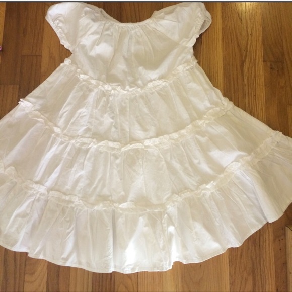 white cotton tiered dress